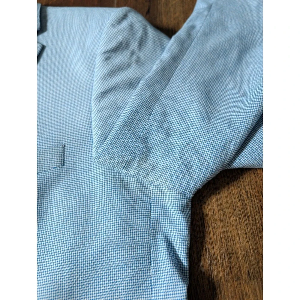 Madison Mens Modern Fit Blue Gingham Suit Jacket 38R Preppy Cotton Summer Lined